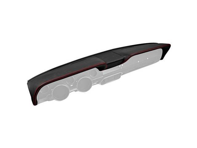 TMI Sport R Dash Pad, Gloss Black vinyl and UniSuede with red stitching
