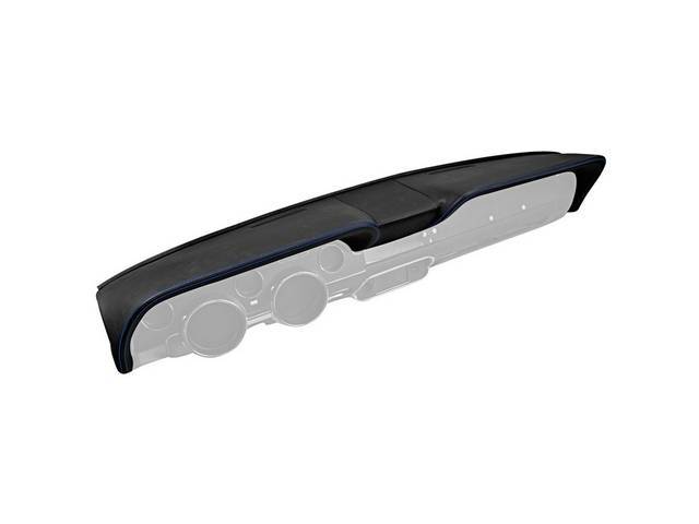 TMI Sport R Dash Pad, Matte black vinyl and UniSuede with blue stitching