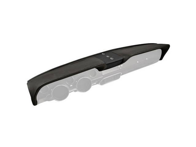 TMI Sport XR Dash Pad, Matte black vinyl and UniSuede with black stitching, steel grommet and black insert