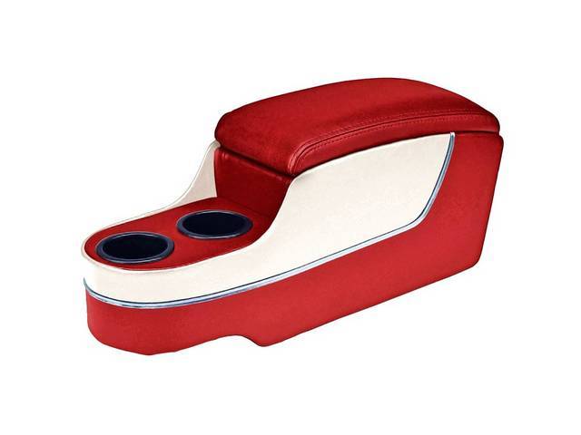 Custom Console, Deluxe with Chrome Trim, Bright Red and White Two Tone