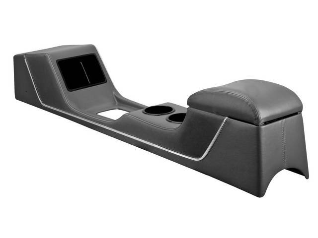TMI Sport R Console, Gloss Black Vinyl with Charcoal Black UniSuede Inserts and Black Stitching
