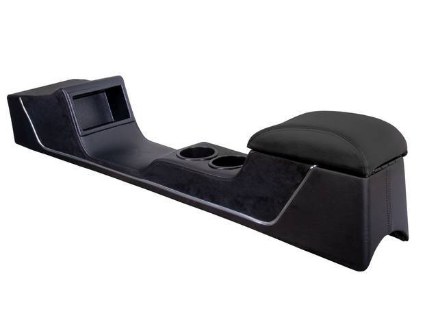 TMI Sport R Console, Matte Black Vinyl with Charcoal Black UniSuede Inserts and Black Stitching