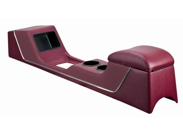 TMI Sport Deluxe Console, Maroon Vinyl, Chrome Trim Strip