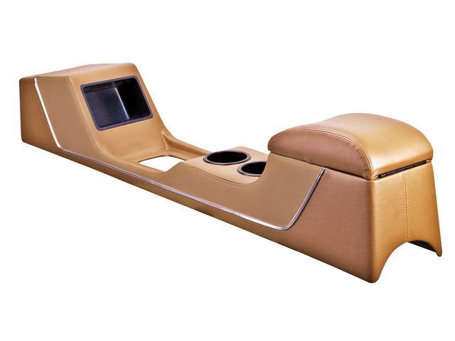 TMI Sport Deluxe Console, Nugget Gold Vinyl, Chrome Trim Strip