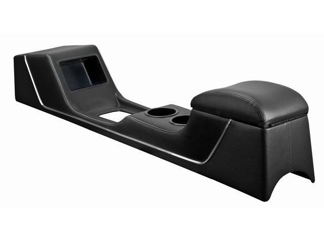 TMI Full Length Sport II Console, Black, Chrome Trim Strip