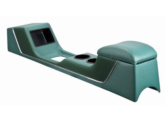 TMI Full Length Sport II Console, Light Aqua and Dark Turquoise Two Tone, Chrome Trim Strip