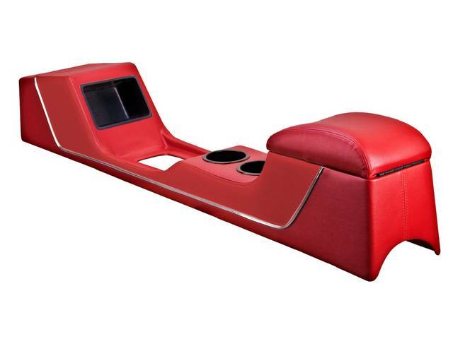 TMI Sport Deluxe Console, Red, Chrome Trim Strip