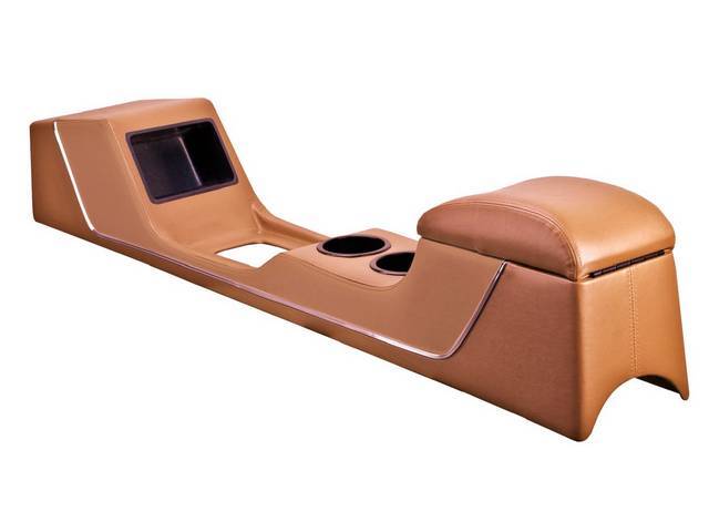 TMI Sport Deluxe Console, Saddle, Chrome Trim Strip