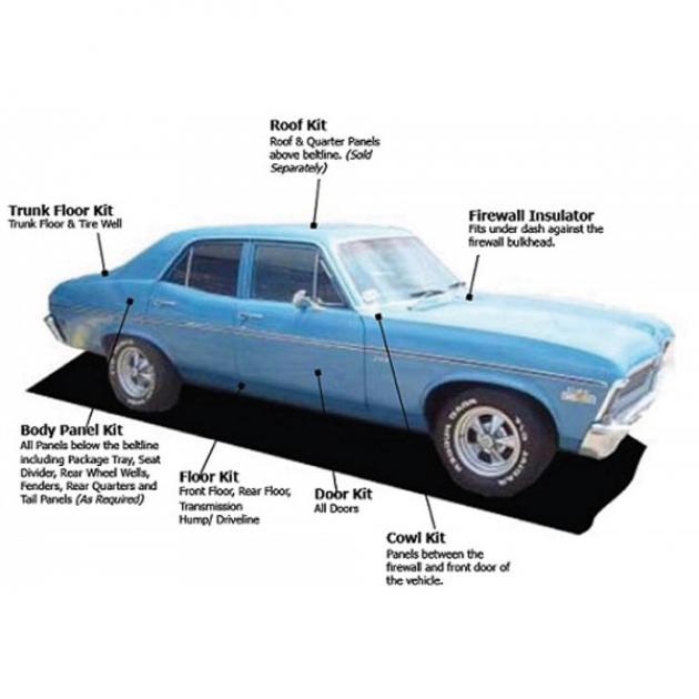 Nova Acoustic Shield, Trunk/Cargo, 4 Door, 1962-1967