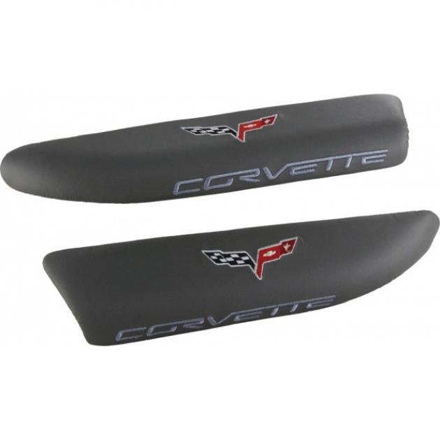 CA 2005-2013 Chevrolet Corvette Leather Armrest Pads with C6 Logo
