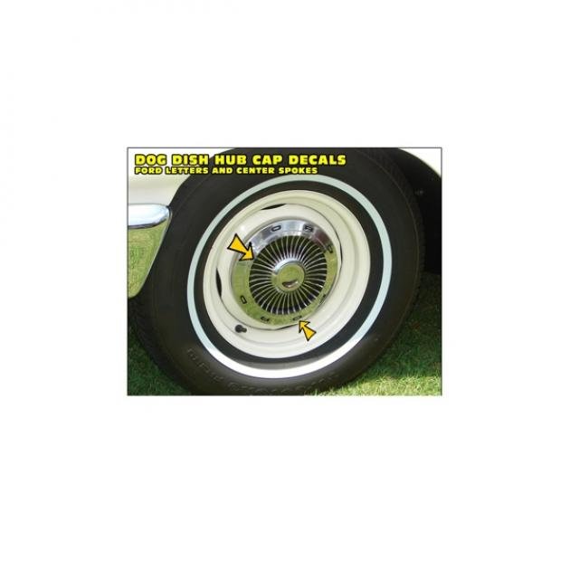Ford Galaxie Dog Dish Hub Cap Decal Kit, 1963