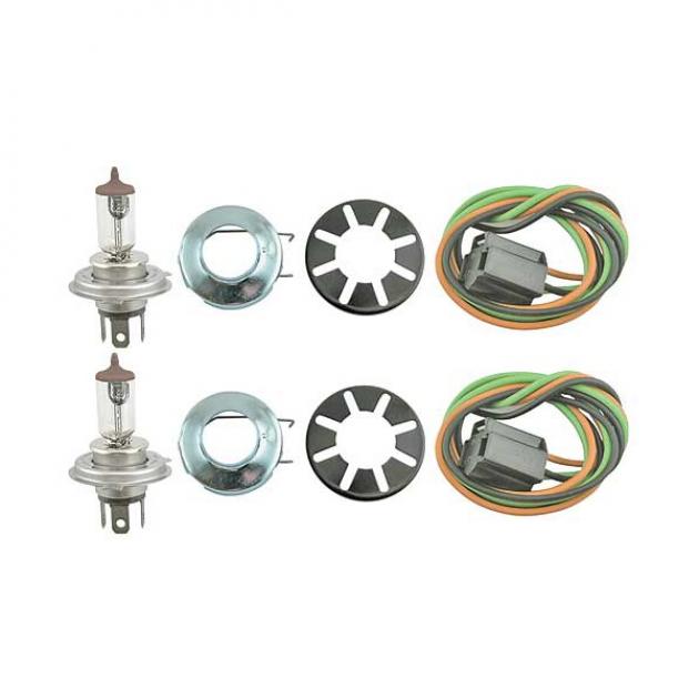 Headlight Conversion Kit - Quartz Halogen - 6 Volt - Converts Your Original Reflectors - Ford