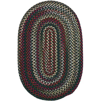 1.1′ x 1.4′ Green and Red Traditional Area Throw Rug Sample