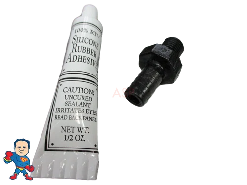 1/4″ MPT x 3/8″ Air Bleeder Barb Adapter with Silicone – Waterway Pump Compatible