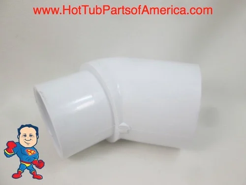 1.5 Inch 45 Degree PVC Street x Slip Elbow Fitting for Hot Tub Spa Plumbing