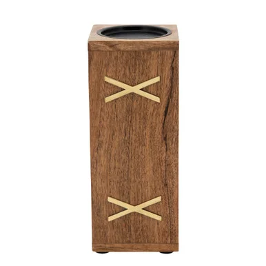 10″ Brown and Black Pillar Candle Holder