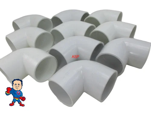 10-Pack 2″ Slip x Slip 90 Degree PVC Elbow Fittings for Hot Tub Spa Plumbing