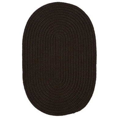 10′ x 13′ Dark Brown Solid Handcrafted Outdoor Reversible Area Throw Rug