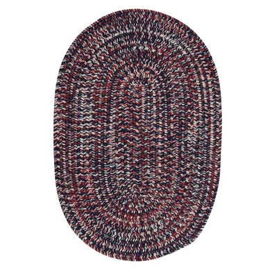 10′ x 14′ Red and Blue All Purpose Handcrafted Reversible Oval Outdoor Area Throw Rug