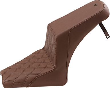 SADDLEMEN Step Up Seat - Driver Lattice Stitched - Brown I18-33-172BR