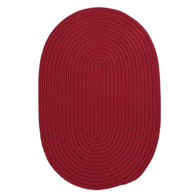 11′ x 14′ Berry Red Solid All Purpose Handcrafted Reversible Oval Outdoor Area Throw Rug