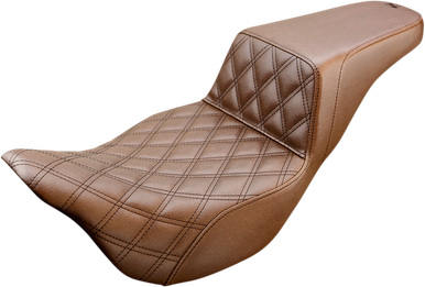 SADDLEMEN Step Up Seat - Lattice Stitched - Brown - FLH 808-07B-172BR