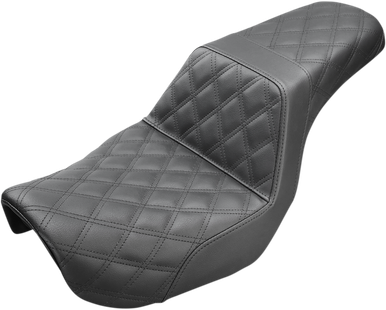 SADDLEMEN Step Up Seat - Lattice Stitched - Black - Dyna 806-04-175