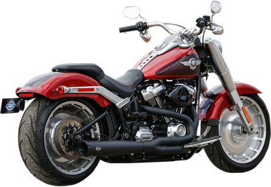 S&S CYCLE 2:1 50 State Exhaust for M8 Softail - Black 550-0846B