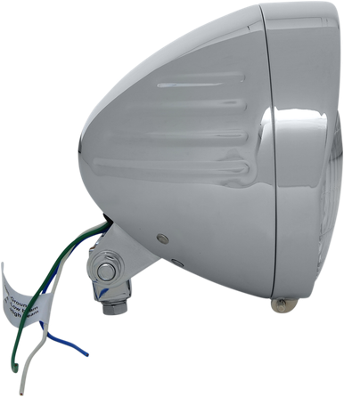 DRAG SPECIALTIES Headlight with Visor 6-1/2" - Grooved 20-0338-BXLB1