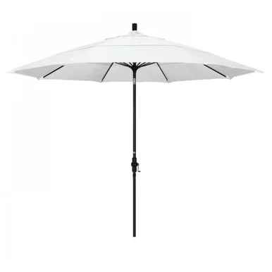 11ft Outdoor Sun Master Series Patio Umbrella: Crank Lift, White