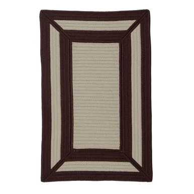 12′ x 16′ Brown and White Geometric Handcrafted Rectangular Outdoor Area Throw Rug
