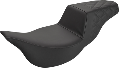 SADDLEMEN Step Up Seat - Rear Lattice Stitched - FLH 808-07B-173E