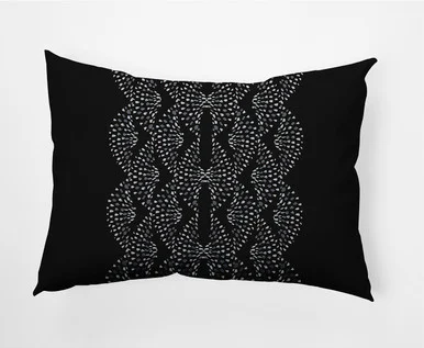 14″ x 20″ Black and White Dotted Focus Rectangular Outdoor Throw Pillow