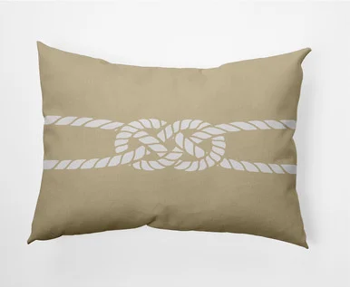14″ x 20″ Brown and White Carrick Bend Rectangular Outdoor Throw Pillow