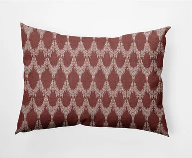 14″ x 20″ Brown and White Westminster Geometric Pattern Outdoor Throw Pillow