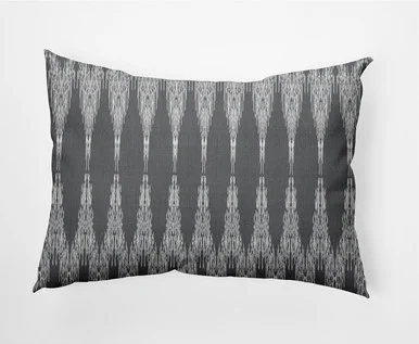 14″ x 20″ Gray and White Canterbury Geometric Rectangular Outdoor Throw Pillow