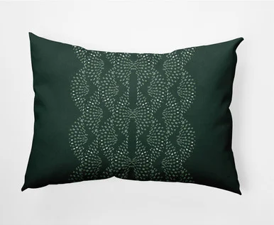 14″ x 20″ Green and White Dotted Focus Rectangular Outdoor Throw Pillow