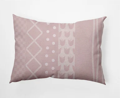 14″ x 20″ Pink and White Pattern Stripe Outdoor Throw Pillow