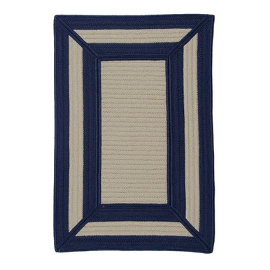 15′ x 20′ Blue and Beige All Purpose Geometric Handcrafted Rectangular Outdoor Area Throw Rug