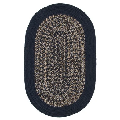 15′ x 20′ Blue and Beige All Purpose Handcrafted Reversible Oval Outdoor Area Throw Rug
