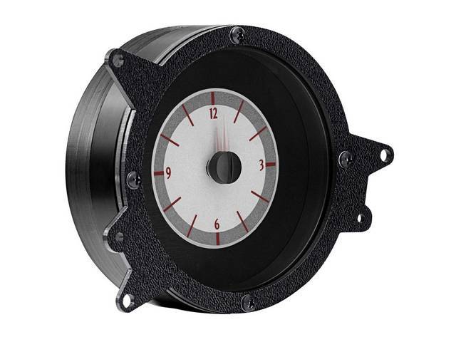 CLOCK ASSY, Dakota Digital VHX, Silver Face, Red Illumination