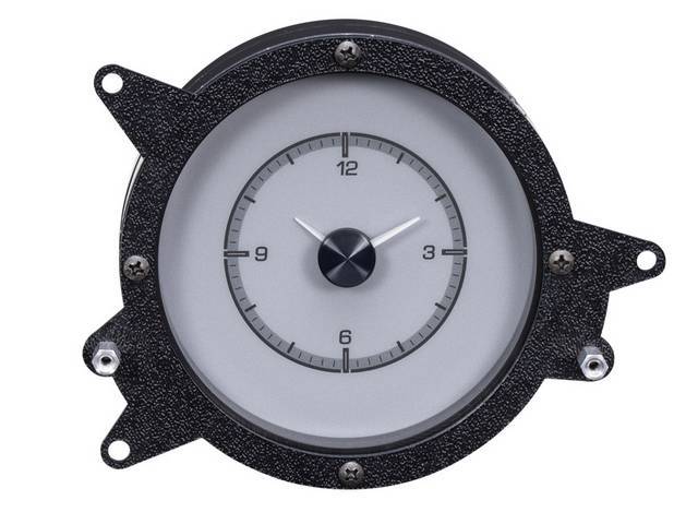 CLOCK ASSY, Dakota Digital HDX, Round, Silver Alloy Face