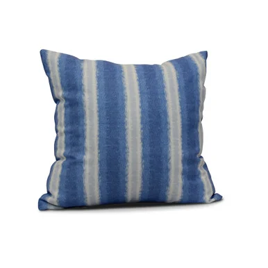 16″ x 16″ Blue and Gray Sea Lines Outdoor Throw Pillow