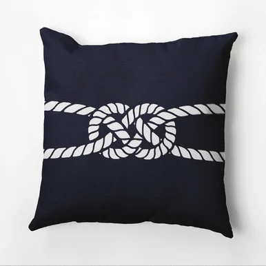 16″ x 16″ Blue and White Carrick Bend Outdoor Throw Pillow
