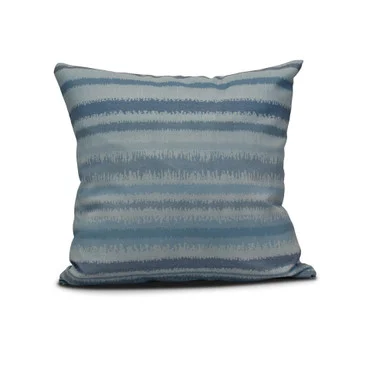 16″ x 16″ Blue and White Raya De Agua Outdoor Throw Pillow