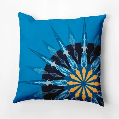 16″ x 16″ Blue and Yellow Sailor’s Delight Outdoor Throw Pillow