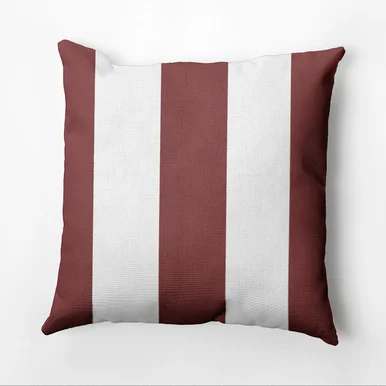 16″ x 16″ Brown and White Bold Stripes Throw Pillow