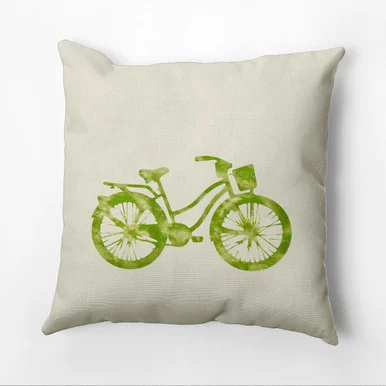 16″ x 16″ White and Green Life Cycle Outdoor Throw Pillow