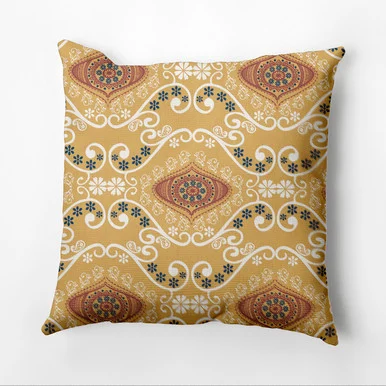 16″ x 16″ Yellow and Blue Illuminate Outdoor Throw Pillow