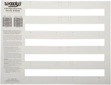 Woody's 286 Quiet Pad Studding Template 15 x 129 137 2.86 Pitch 286QUIET-TEMP